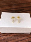 925 Sterling Silver CZ Cross Stud Earrings – Gold-Tone Jewellery for Women & Girls
