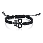 Men’s Lucifer Sigil Bracelet – Adjustable Black Braided Rope Occult Symbol Cuff