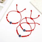 3-Piece Evil Eye Red String Bracelet Set – 7-Knot Adjustable Lucky Bracelets