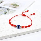 3-Piece Evil Eye Red String Bracelet Set – 7-Knot Adjustable Lucky Bracelets