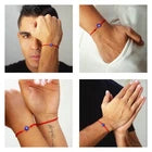 3-Piece Evil Eye Red String Bracelet Set – 7-Knot Adjustable Lucky Bracelets