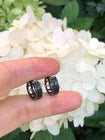925 Sterling Silver Black Onyx Huggie Hoop Earrings – 13mm Unisex Jewellery