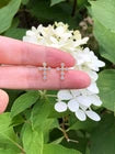 925 Sterling Silver CZ Cross Stud Earrings – Gold-Tone Jewellery for Women & Girls