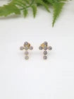 925 Sterling Silver CZ Cross Stud Earrings – Gold-Tone Jewellery for Women & Girls