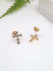 925 Sterling Silver CZ Cross Stud Earrings – Gold-Tone Jewellery for Women & Girls