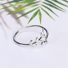 925 Sterling Silver Olive Leaf Open Ring – Adjustable Botanical Jewellery for Women