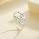 925 Sterling Silver Olive Leaf Open Ring – Adjustable Botanical Jewellery for Women