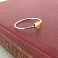 925 Sterling Silver Heart Ring with 14K Gold-Plated Detail – Minimalist Jewellery for Women