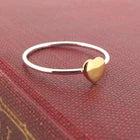 925 Sterling Silver Heart Ring with 14K Gold-Plated Detail – Minimalist Jewellery for Women