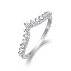 Charmsolo Moissanite Crown Band Ring – Chevron Wedding & Stackable Ring for Women