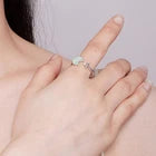 925 Sterling Silver Daisy & Bee Adjustable Ring – Dainty Floral Stackable Ring for Women