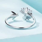 925 Sterling Silver Daisy & Bee Adjustable Ring – Dainty Floral Stackable Ring for Women