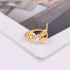 Personalised Name Ring with Heart – Adjustable Stainless Steel Custom Ring