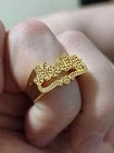 Personalised Chunky Name Ring – Custom Stainless Steel Statement Ring in Gold or Silver