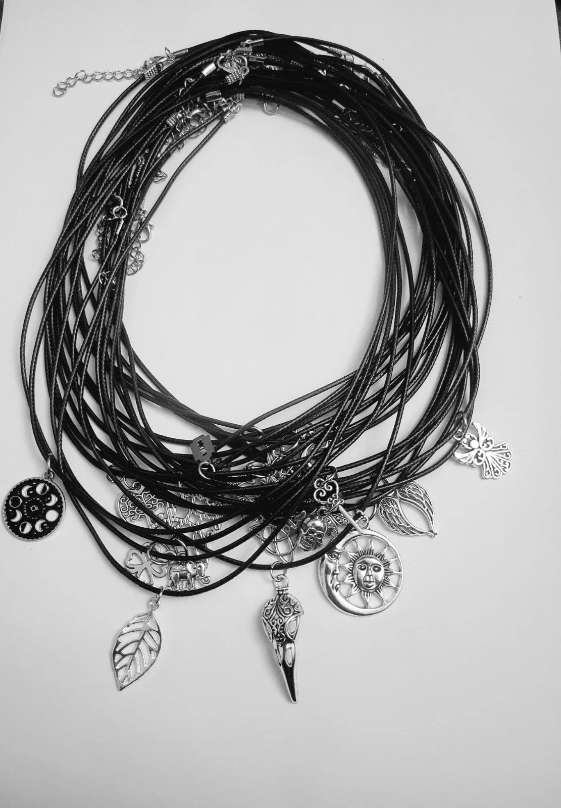 Adjustable Faux Leather Cord Choker Necklace – Choose Your Charm