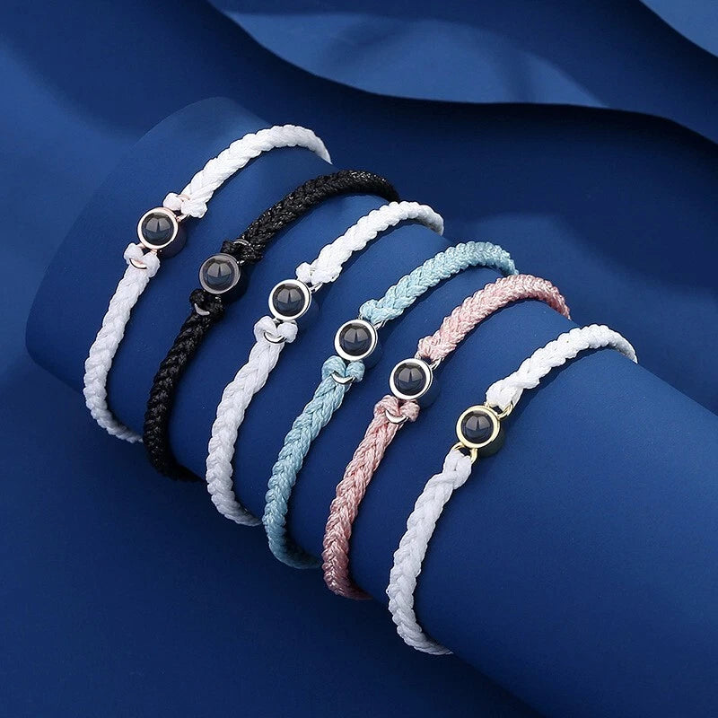 Personalised Photo Projection Bracelet – Custom Picture Braided Bracelet Gift