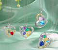 Personalised Mother’s Day Necklace with 2–5 Names & Birthstones – Silver or Gold Heart Pendant