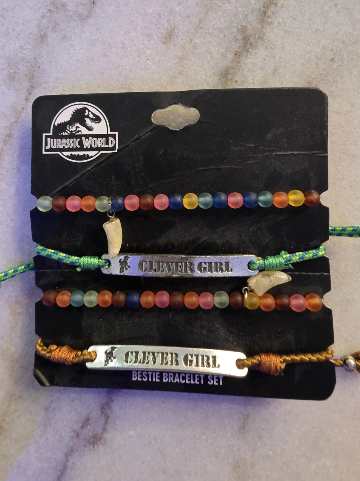 Jurassic World “Clever Girl” Bestie Bracelet Set – 4 Adjustable Friendship Bracelets