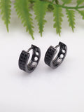 925 Sterling Silver Black Onyx Huggie Hoop Earrings – 13mm Unisex Jewellery