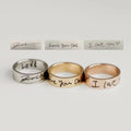 Personalised Handwriting Ring – Custom Signature or Name Band in Gold or Silver