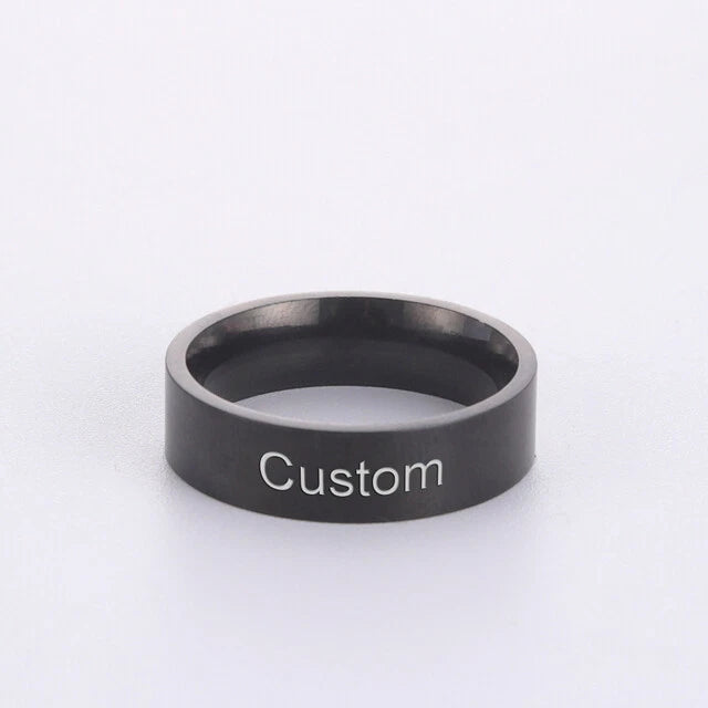 Personalised Engraved Stainless Steel Ring – Custom Name, Date or Message Couple Gift