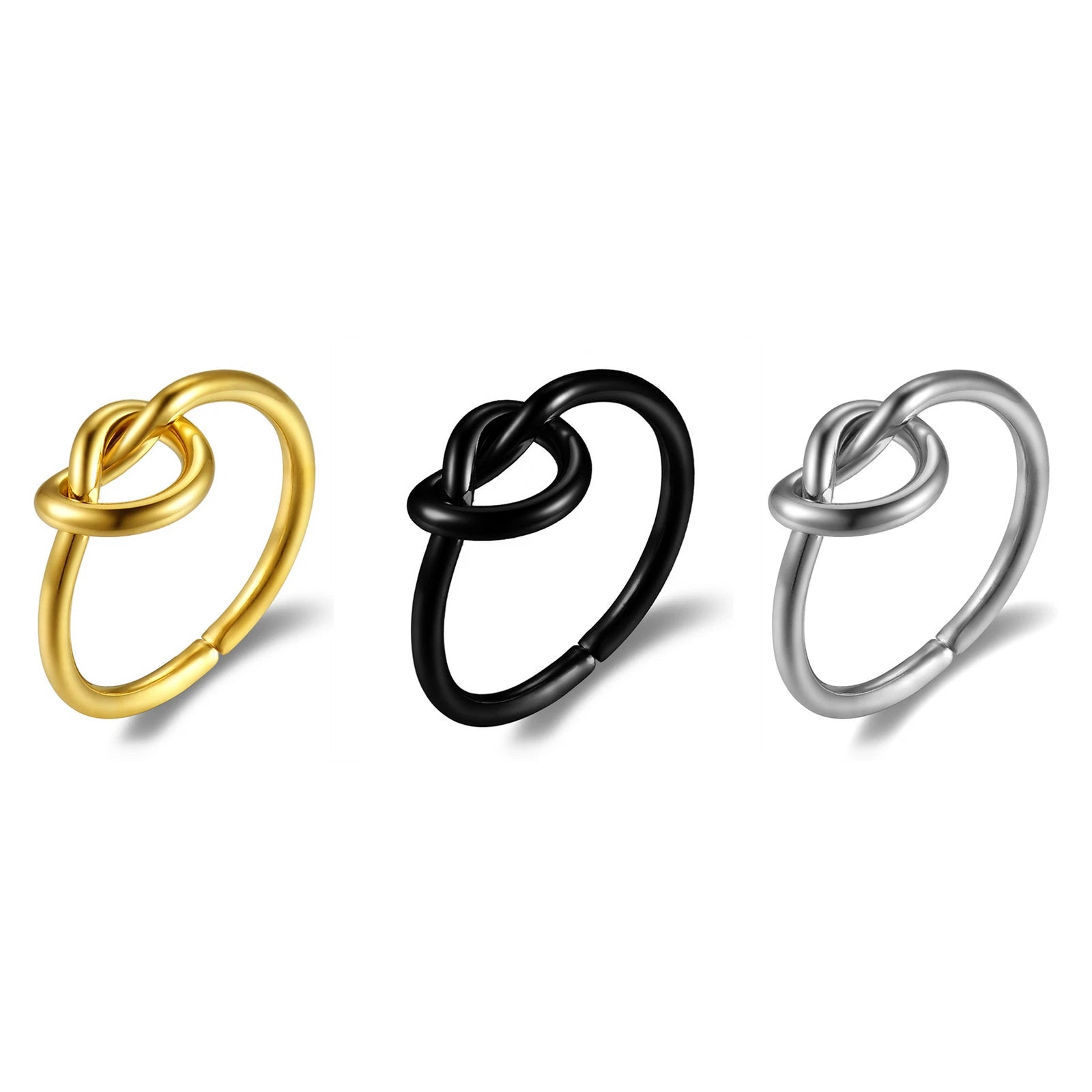 Women’s Stainless Steel Love Knot Ring – Promise & Friendship Band, Sizes 4–10