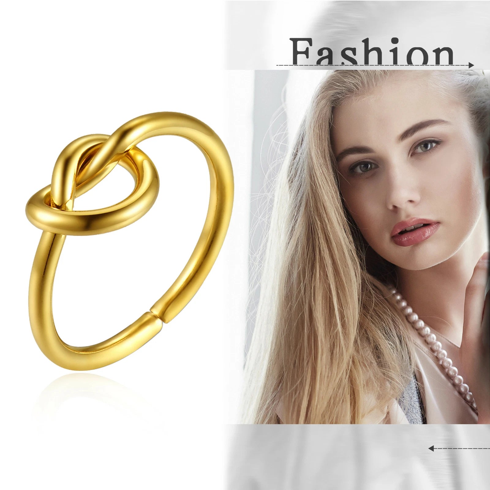 Women’s Stainless Steel Love Knot Ring – Promise & Friendship Band, Sizes 4–10
