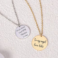 Personalised Engraved Disc Necklace – Custom Name, Initial, Date or Message Pendant