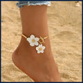 Gold Cherry Blossom Charm Anklet for Women – Summer Beach Fashion Anklet Jewellery Gift