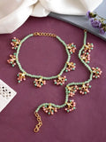 Handmade Multicolour Floral Beaded Anklet for Women – Boho Summer Beach Jewellery