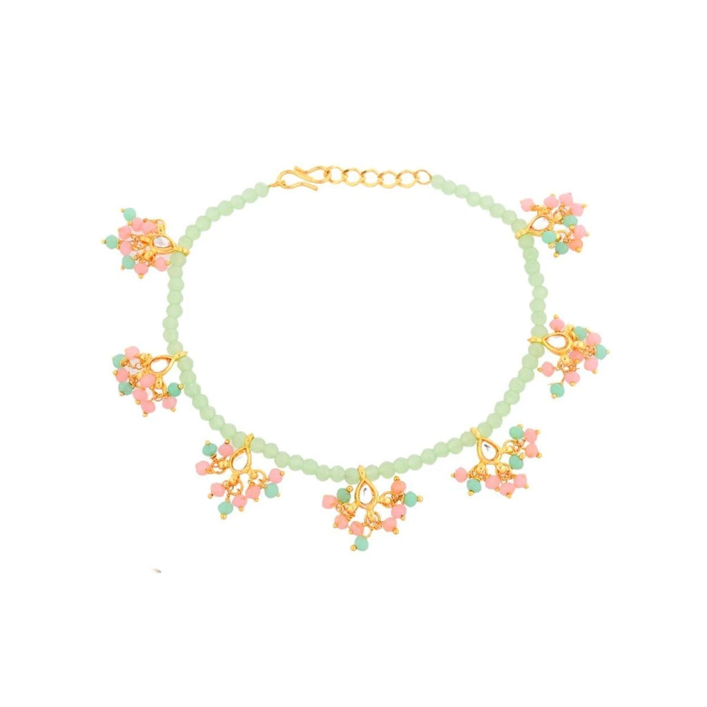 Handmade Multicolour Floral Beaded Anklet for Women – Boho Summer Beach Jewellery
