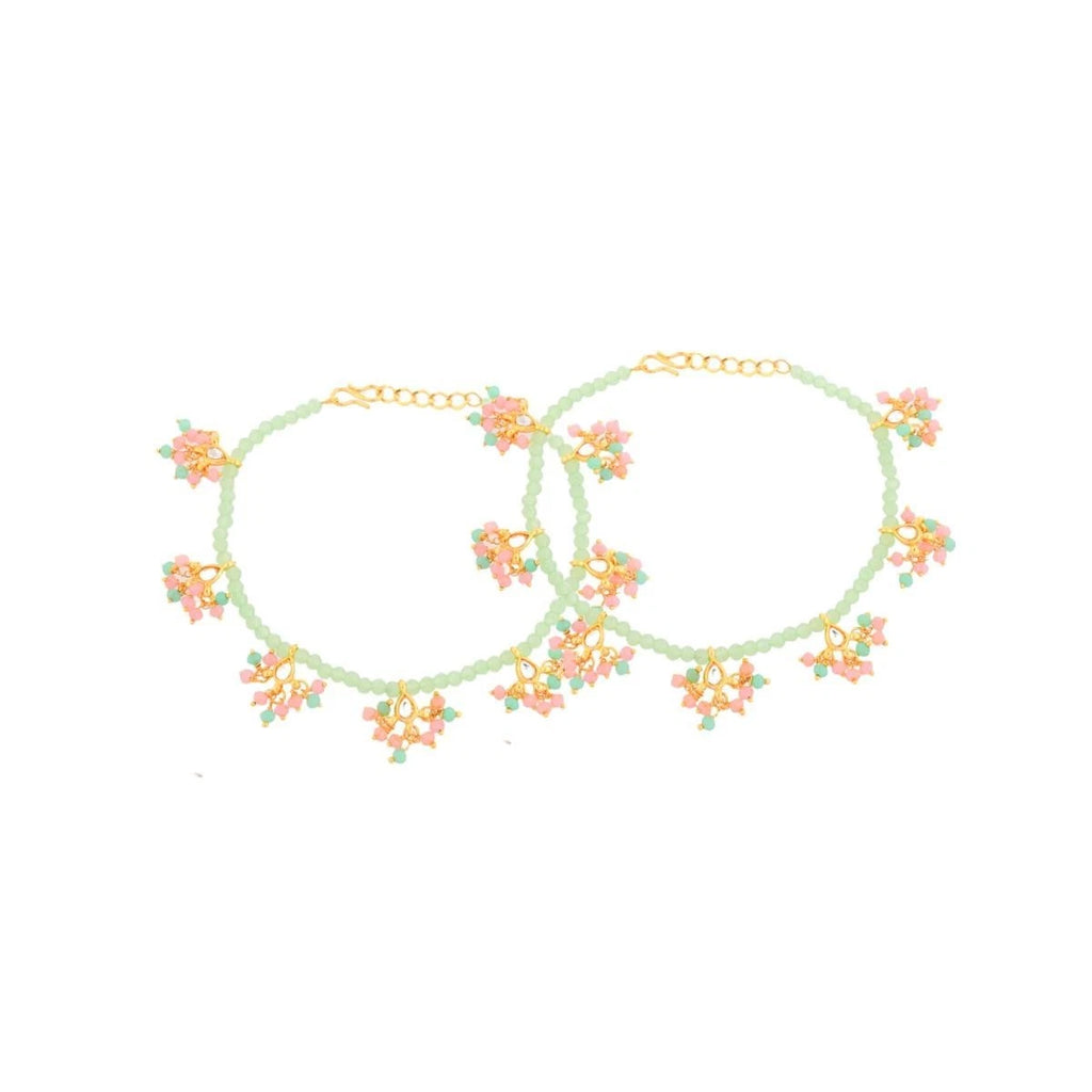 Handmade Multicolour Floral Beaded Anklet for Women – Boho Summer Beach Jewellery