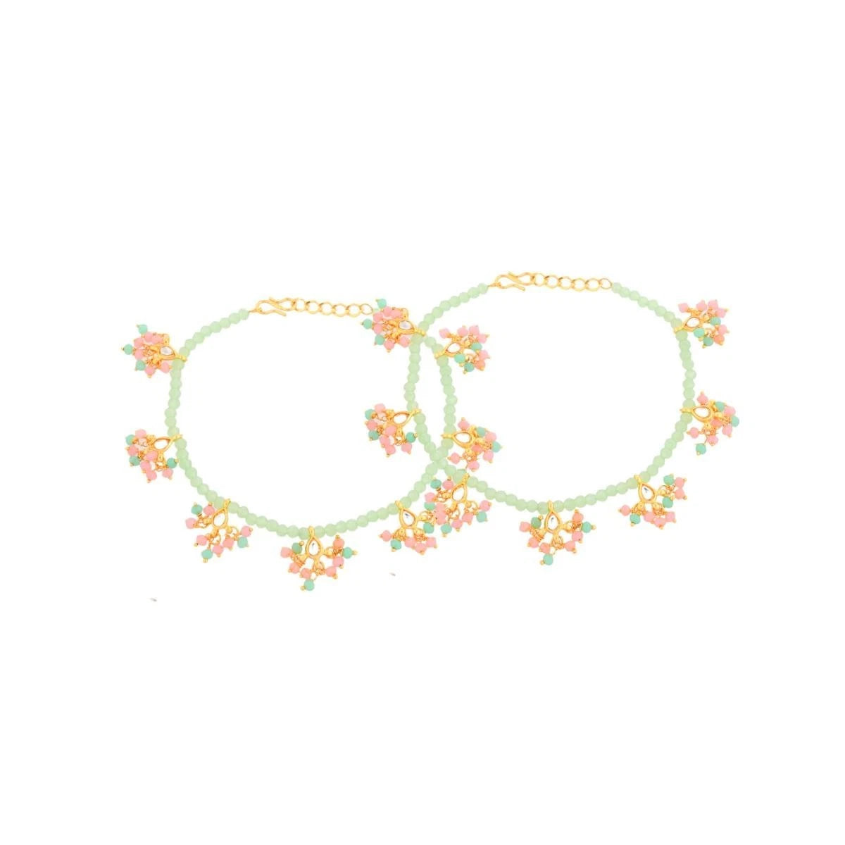 Handmade Multicolour Floral Beaded Anklet for Women – Boho Summer Beach Jewellery