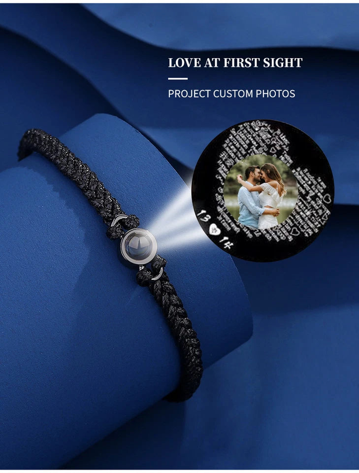 Personalised Photo Projection Bracelet – Custom Picture Braided Bracelet Gift