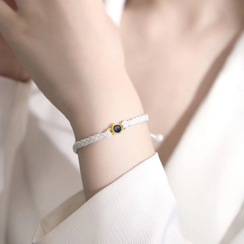 Personalised Photo Projection Bracelet – Custom Picture Braided Bracelet Gift