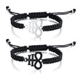 Men’s Lucifer Sigil Bracelet – Adjustable Black Braided Rope Occult Symbol Cuff