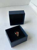 Vintage-Style Red Cubic Zirconia Ring – Gold-Plated Women’s Ring Size 7