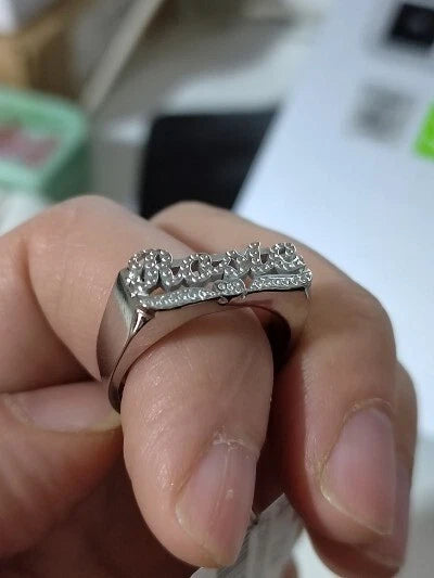 Personalised Chunky Name Ring – Custom Stainless Steel Statement Ring in Gold or Silver