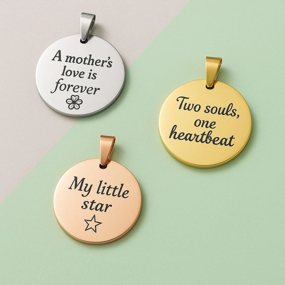 Personalised Engraved Disc Necklace – Custom Name, Initial, Date or Message Pendant