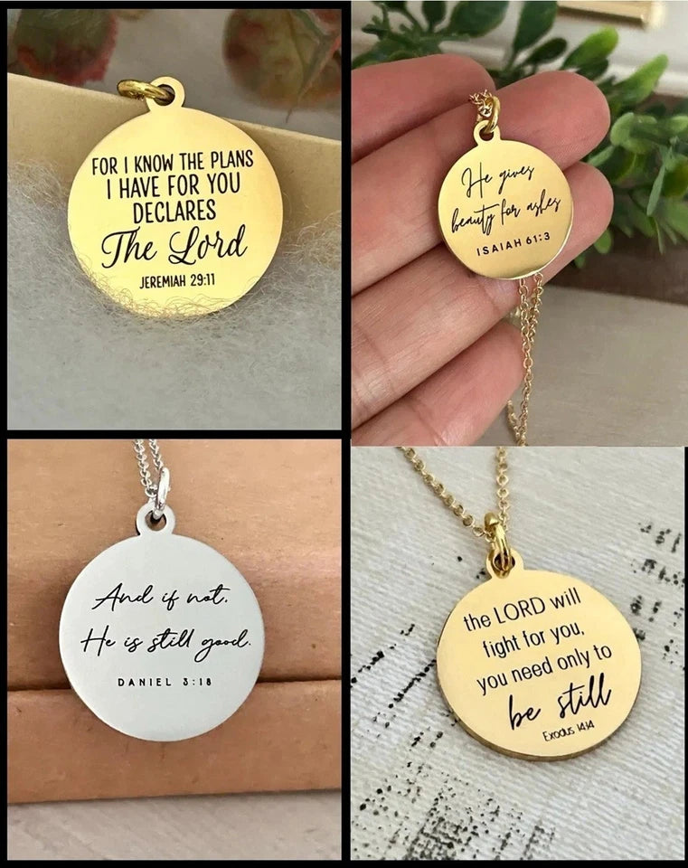 Personalised Engraved Disc Necklace – Custom Name, Initial, Date or Message Pendant