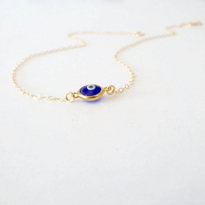 Evil Eye Choker Necklace for Women – Gold or Silver Plated Minimalist Jewellery