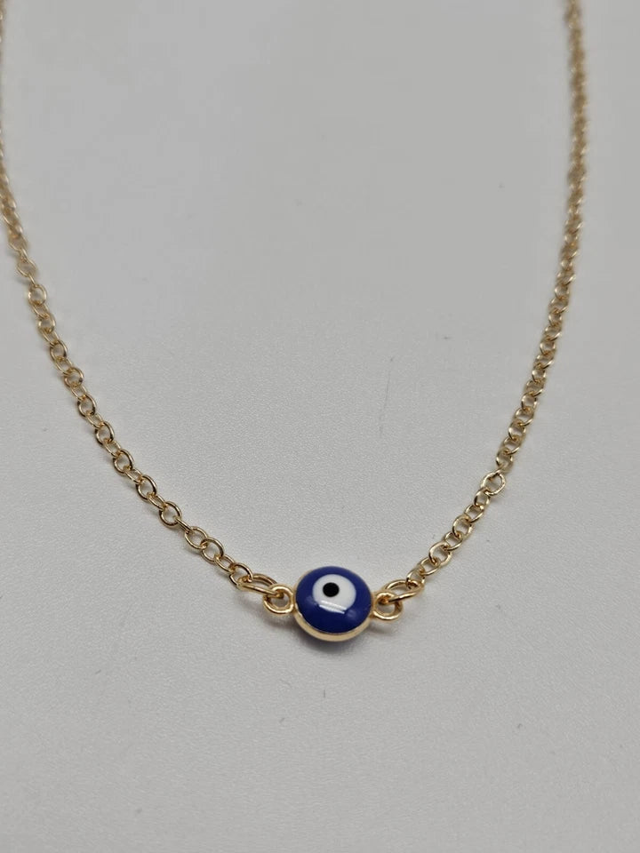 Evil Eye Choker Necklace for Women – Gold or Silver Plated Minimalist Jewellery