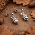 Silver-Tone Acorn Drop Earrings – Nature-Inspired Symbolic Gift for Her
